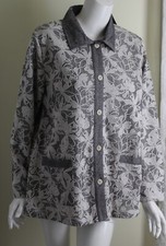 Nwt Focus Sz M Floral Gray Fabulous Lightweight Woven Oversized Jacket Shirt