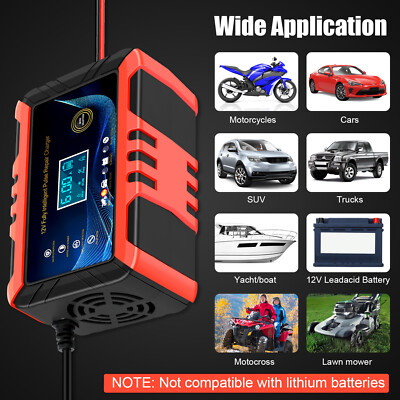 Auto 12V Trickle Battery Charger Maintainer for RV, Truck, ATV