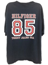 Vintage Tommy Hilfiger Mens T-Shirt Spell Out Script USA 85 Colorblock Logo XL