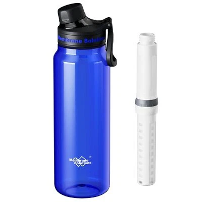 MEMBRANE SOLUTIONS 6-Stage Water Filter Bottle 1060mL,0.1μm ACF+UF Purification Outdoor&Travel Use