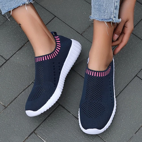 Women Fitness Walking Shoes Ladies Slip On Trainer Flat Casual Gym Sock SneakerT - Picture 12 of 24