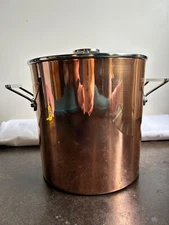 Mauviel 1830 Copper Stock Pot With Lid 10qt Stainless Handles Made in France New
