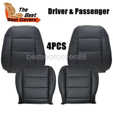 Front Bottom & Top Perf Leather Seat Cover Black For 2006-2010 Volkswagen Jetta