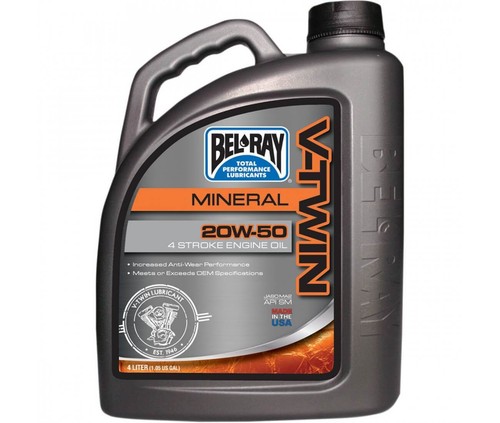 BEL RAY Mineralöl Für V-Twin Motoren – 20W50, 1 Liter, Ideal Für 4-Takt-Motorräder & Maschinen