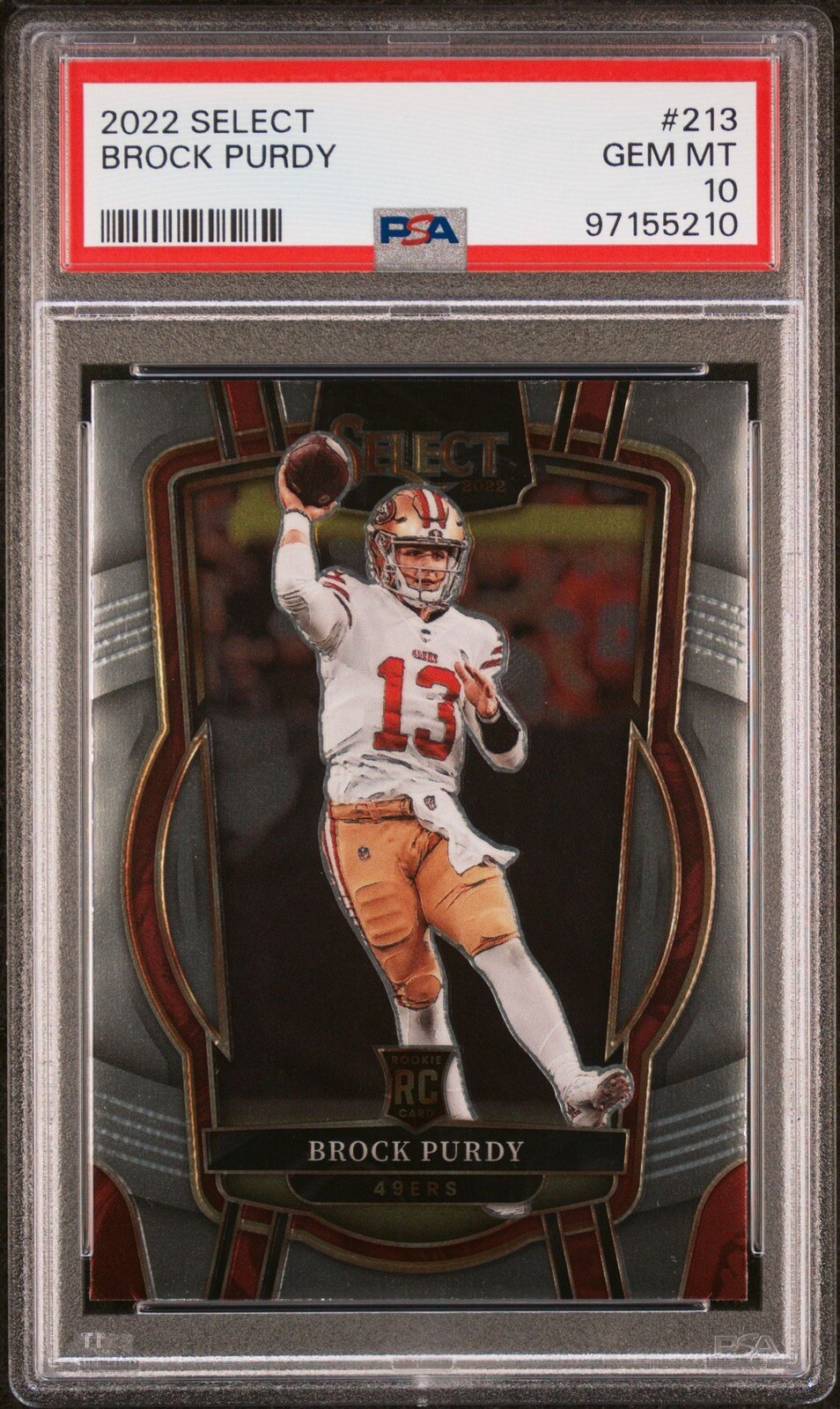 2022 Panini Select Football Brock Purdy #213 Rookie Club Level PSA 10 RC Low Pop