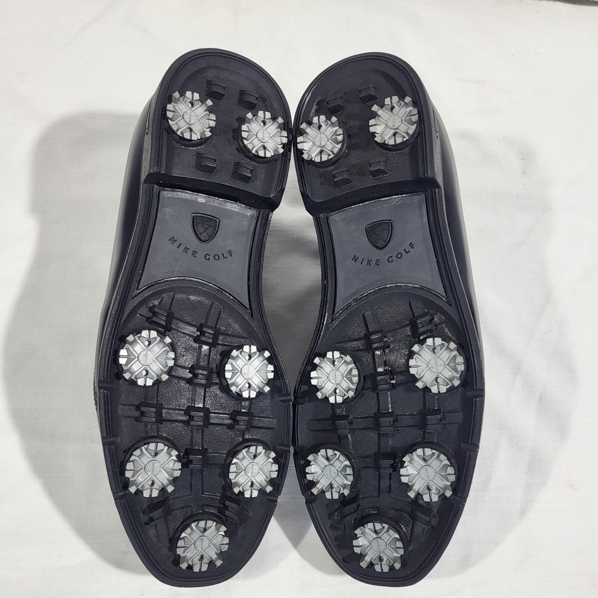 VTG NIKE Shoe AIR COMFORT Women 8.5 Black Leather Slip On GOLF Cleats 305276-001 VTG NIKE Shoe AIR COMFORT Women 8.5 Black Leather Slip On  main image 2