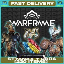 WARFRAME TWITCH Styanax + Gara + Gotva Prime + Shard Achront + Forma + 220 ITEMS