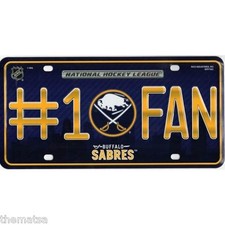 BUFFALO SABRES #1 FAN NHL ICE HOCKEY NY METAL LICENSE PLATE MADE IN USA