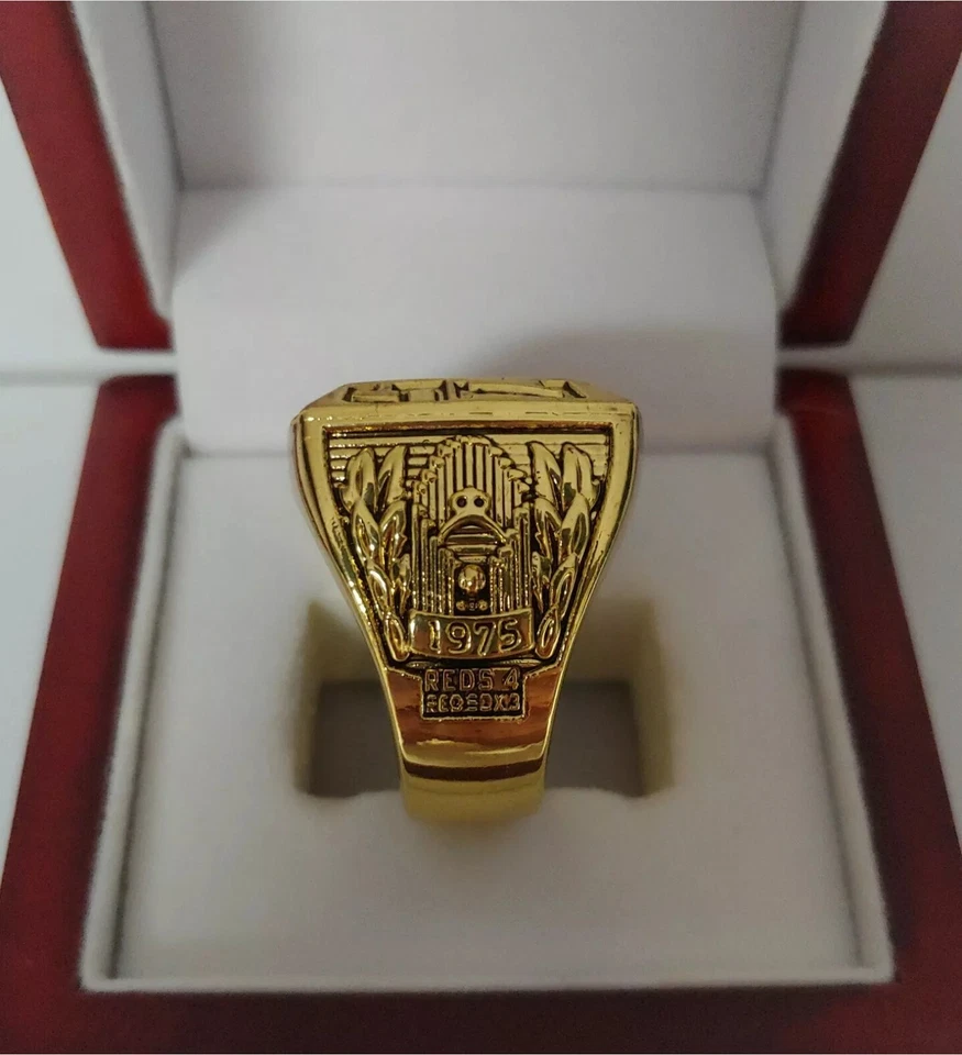 Pete Rose - Anillo Serie Mundial 1975 Cincinnati Reds con caja de exhibición de madera Foto 3 de 4