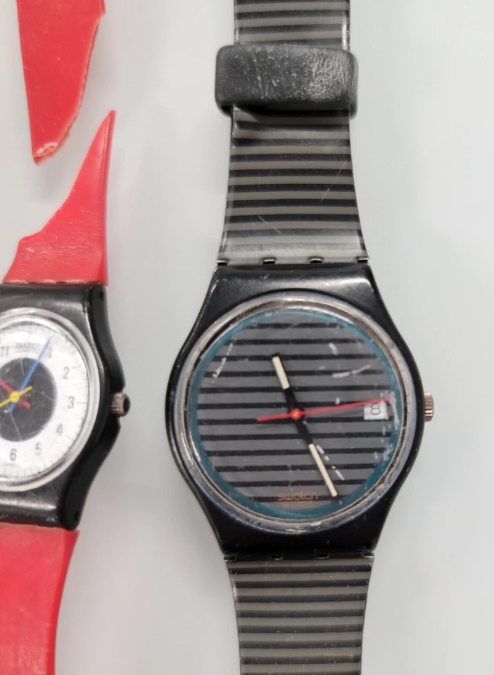 Relojes de pulsera Swatch de cuarzo suizo vintage para dama con caja para reparación/piezas Foto 3 de 4