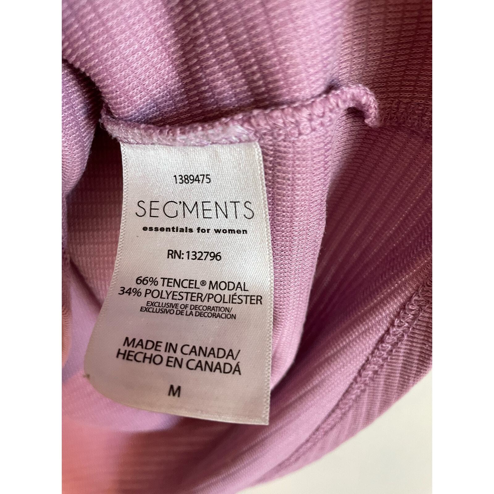 Seg'ments purple 3/4 sleeve top solid pastel texured casual Size Medium