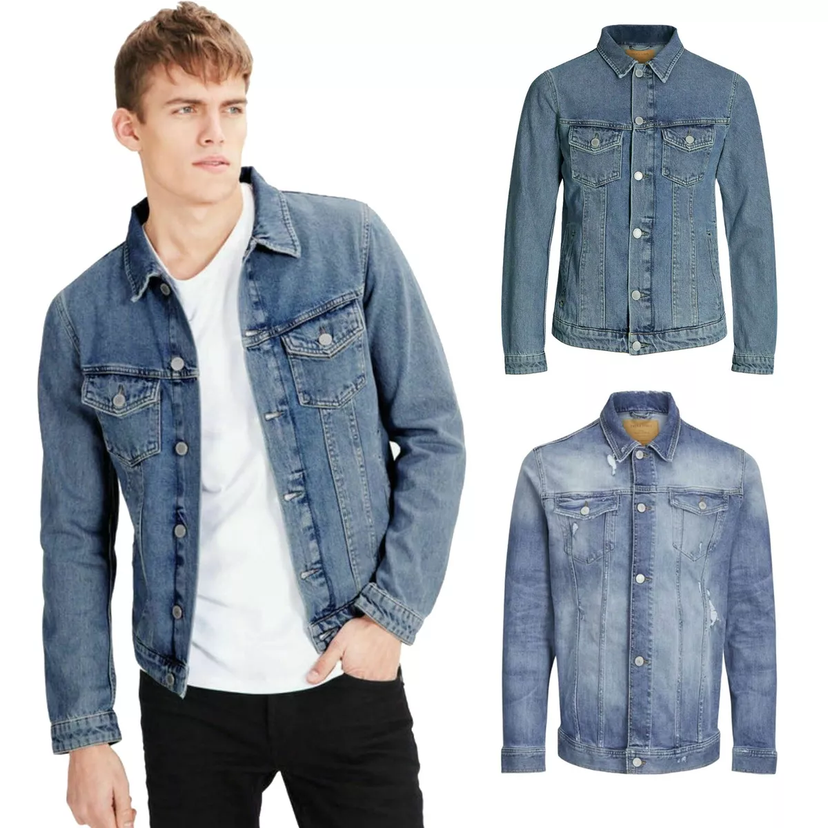 Dark blue jeans jacket cheap mens