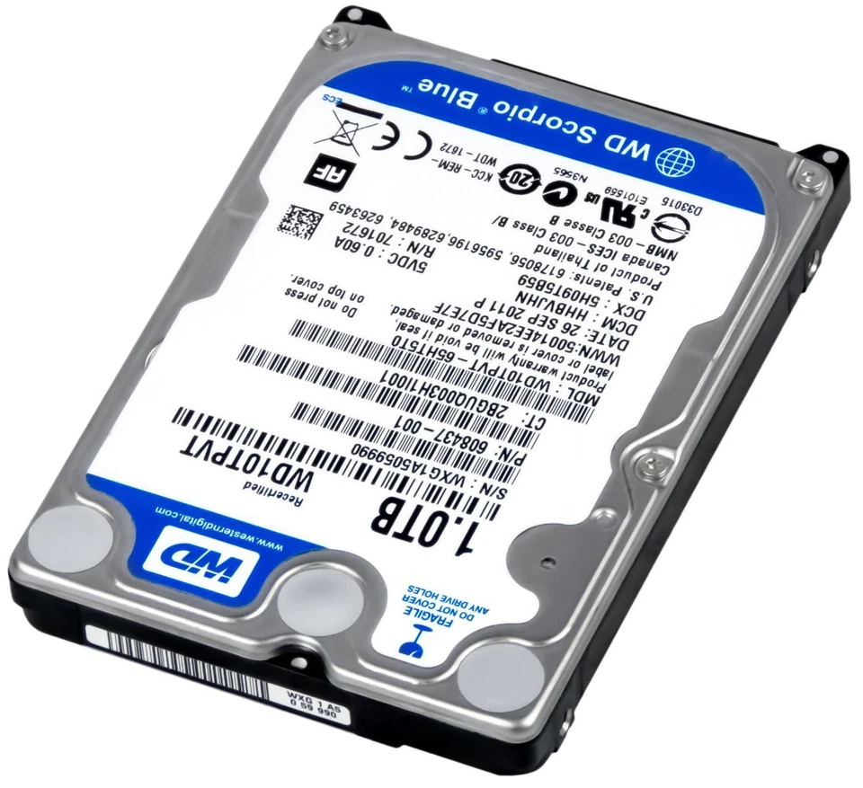 Disk WD Blue Scorpio WD10TPVT 1TB 5200U/Min SATA II 8MB Cache 2.5'' Pollici - Immagine 2 di 3