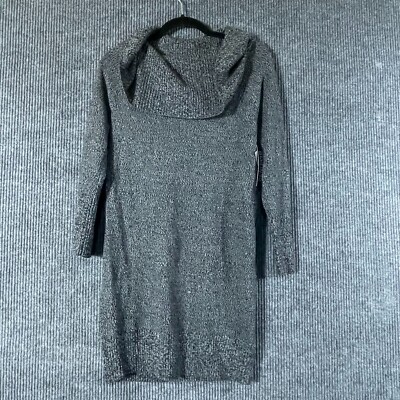 New York Company Dress Womens XS Gray Long Sleeve Sweater Cowl Neck Soho Street