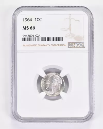 MS66 1964 Roosevelt Dime - Graded NGC Toned! *9058