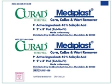 1, 2, 3 or 4 CURAD MEDIPLAST Corn Wart Callus Remover CUT TO FIT Pad Fast Ship!
