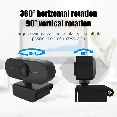 Webcam Full HD 1080p USB avec micro mini caméra informatique, flexible rotatif - Photo 9/24
