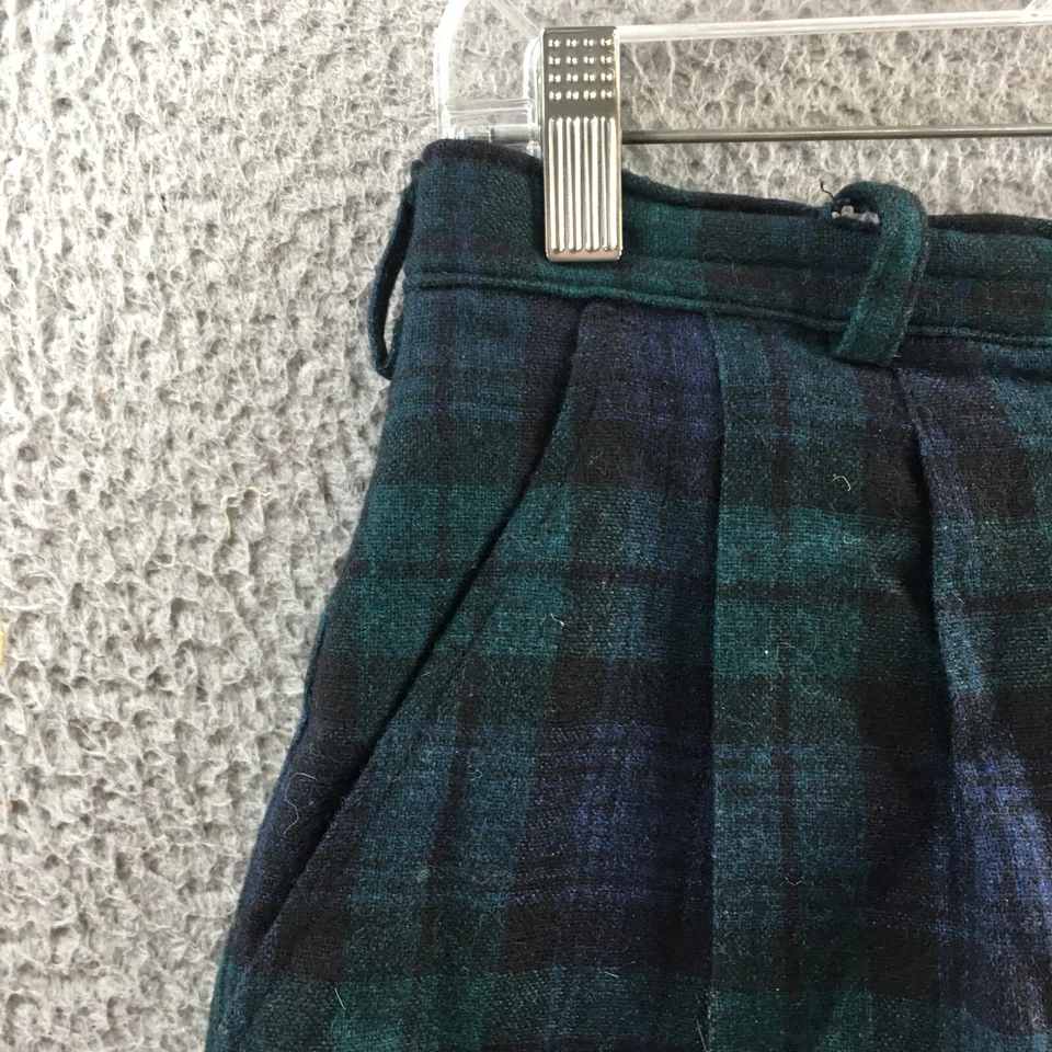 Pantalones cortos chinos Woolrich tartán a cuadros para mujer 10 (en realidad 29x9,5) verde tiro alto cremallera Foto 4 de 4