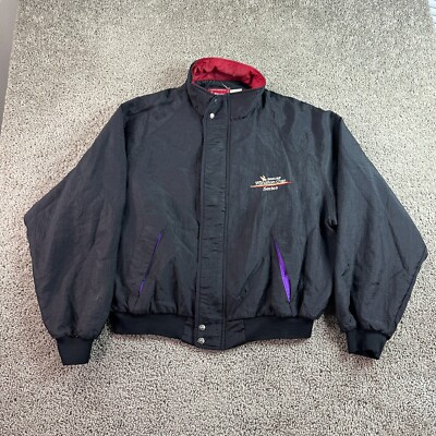 VINTAGE NASCAR Winston Cup Series Jacket Mens Extra Large Black Swingster 80s