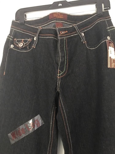 Womens Sizzle Black Jeans Size 11 NWT Wilde Leg - Picture 4 of 12