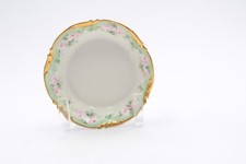 J.P.L. France J Pouyat Limoges France Broth Bowl - Gold, Green, Pink Floral