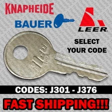Knapheide Bauer/Leer Raider Truck Cap Key Replacement Cut to Code J301-J376