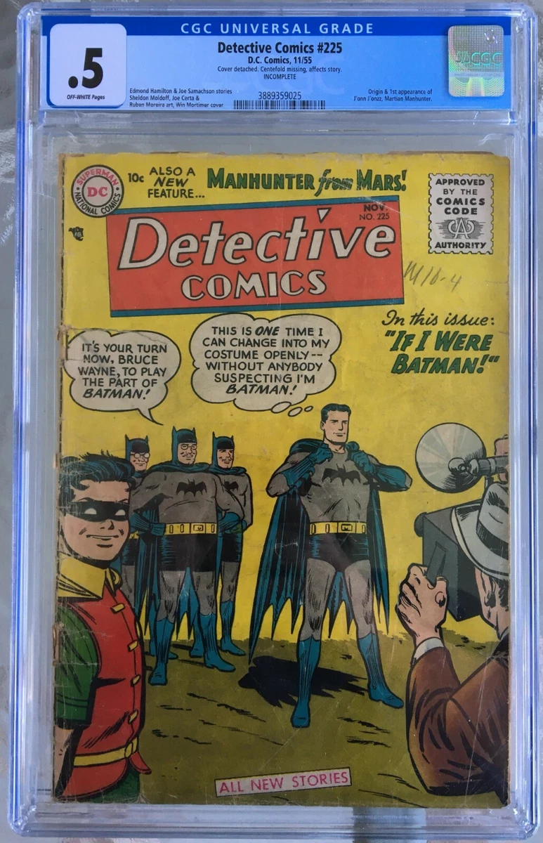 Detective Comics #225 (1955) CGC .5 or 0.5 -- 1st & origin of Martian  Manhunter | eBay
