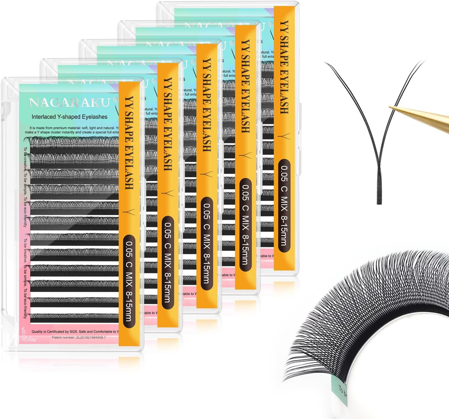 Extension Ciglia YY 4D Professionali - 5 Pack Ventagli Prefatti