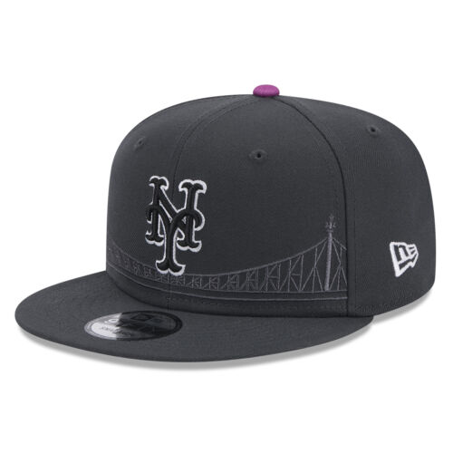 Men's New Era Graphite New York Mets 2024 City Connect 9FIFTY Snapback Hat - Picture 1 of 5