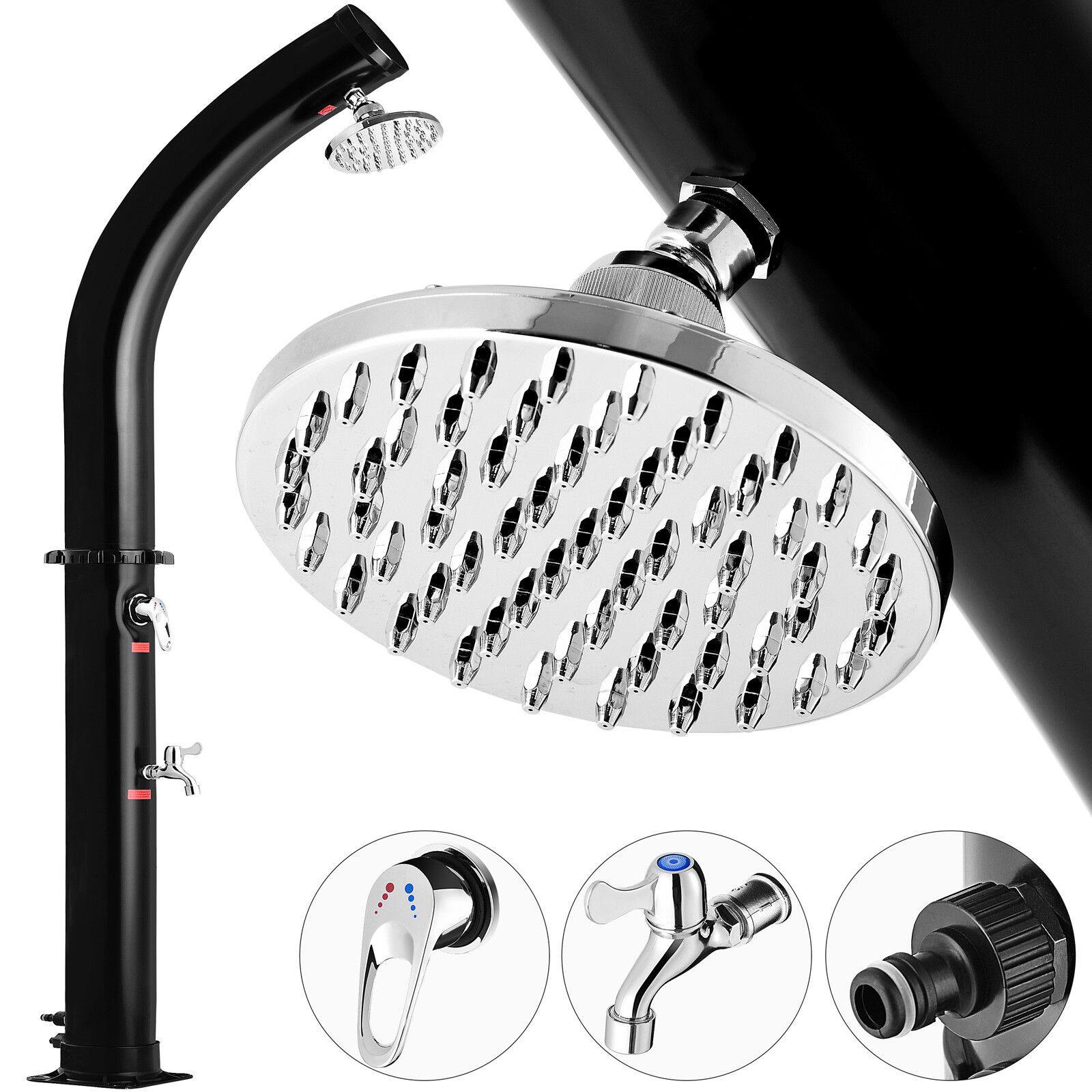Douche solaire Monzana 20 L avec mitigeur eau chaude et pommeau rotatif pour jardin