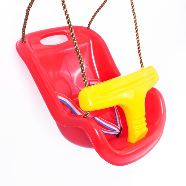 Schaukelsitz Babyschaukel 2 In 1 Babysitz Kinderschaukel (Rot-Gelb) Schaukel-image