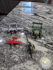 Vintage Diecast Airplanes Helicopter Military SOLD FOR PARTS ONLY Lot of 4