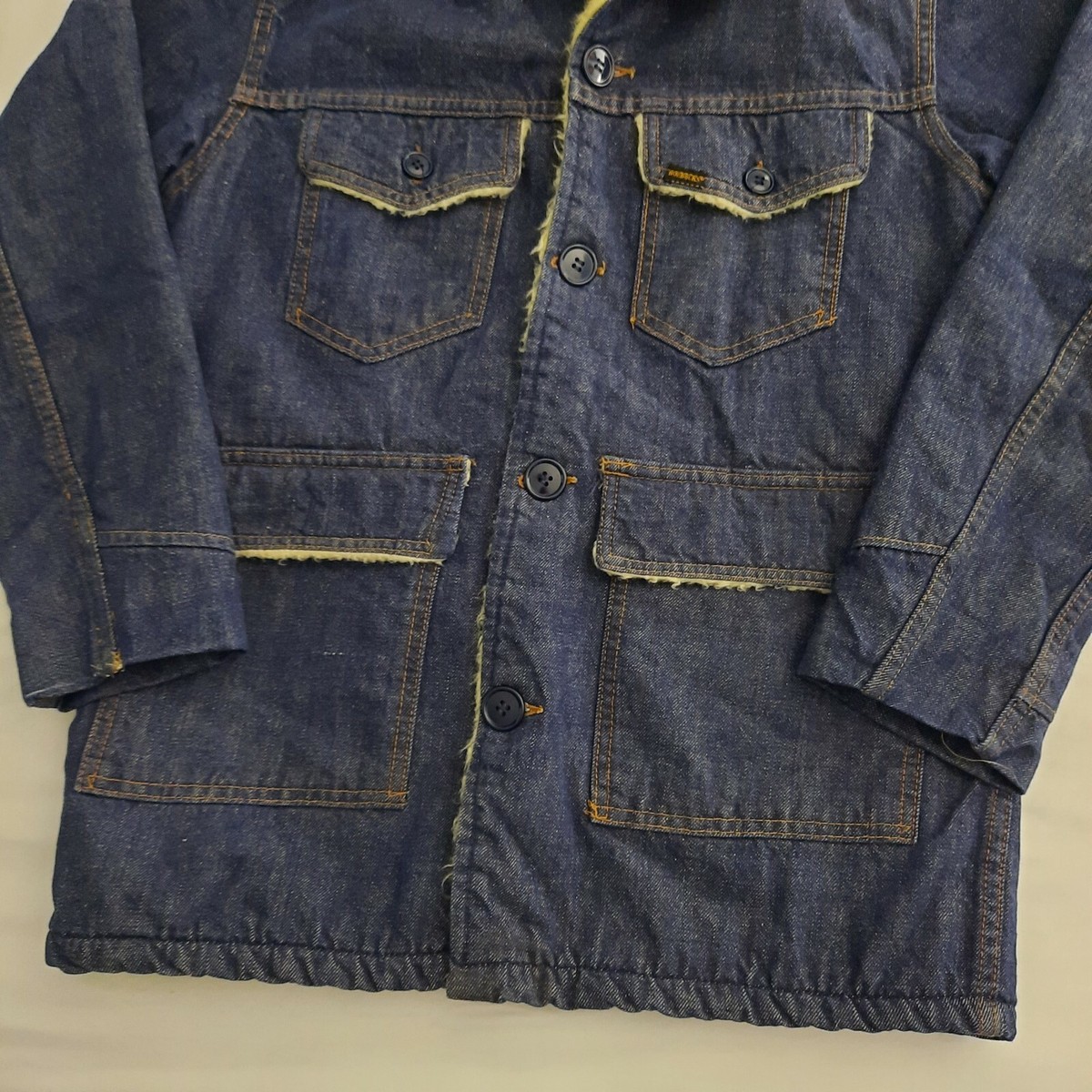 Men's Vintage Sears Roebucks Denim Jean Sherpa Lined Jacket Men's Vintage Sears Roebucks Denim Jean Sherpa Lined Jacket