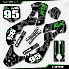 Black Green Fierce Graphics Kit fits Kawasaki KLX110 00-09 Decal Sticker KLX 110