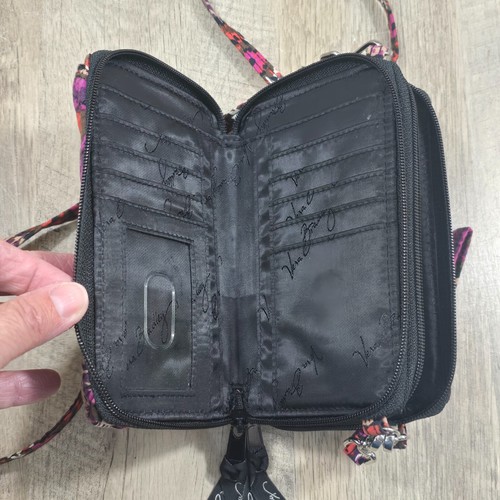 Mini Bandolera Vera Bradley en Palisandro Bolso para Teléfono Muñequera Cebra Floral - Imagen 6 de 8