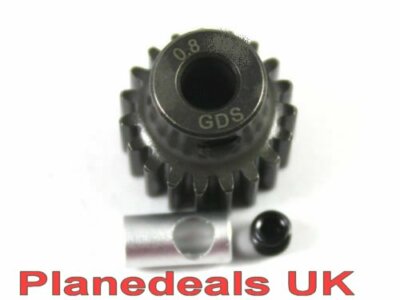 NEU GDS Racing M0.8 22T Ritzelgetriebe Stahl für 1/8'' 3,175 mm und 5 mm Welle