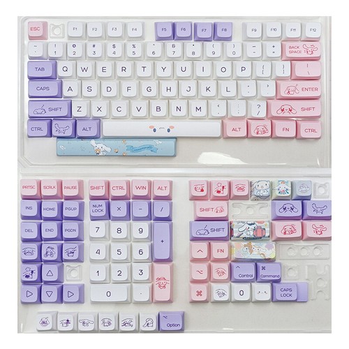 Cute Cinnamoroll Full Set Keycap PBT Computer Mechanical Keyboard Button 144 Key - Picture 12 of 12