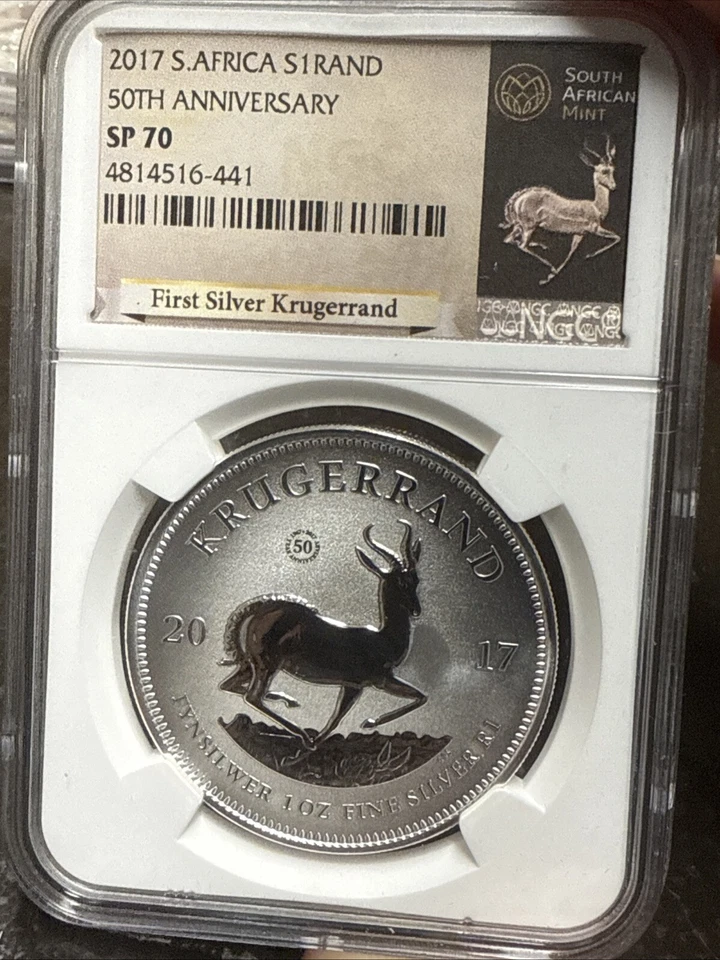 2017 S. Africa Silver 1 Rand 50th Anniversary FR NGC SP-70 - Image 2 of 4