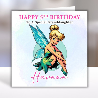 Personalisierte Geburtstagskarte TINKERBELL - Disneys Peter Pan Geburtstagskarte