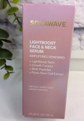 NEW IN BOX Solawave LightBoost Face & Neck Serum Amplifying Renewing 1 oz/30 mL