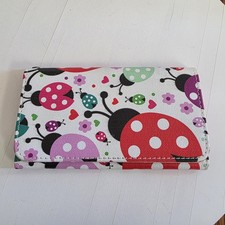 Ladybug Checkbook Holder Wallet Pink Red White Green Cute