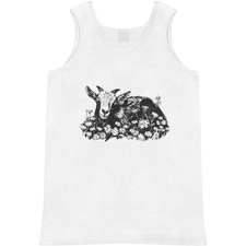 'Happy Goat with Flowers ' Adult Vest / Tank Top AV057102 