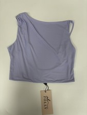 Women's Oh Polly Ceylon Draped Open-Back Tank Top in Soft Lilac Size UK 12