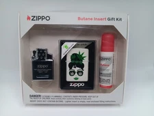 Zippo Glow In The Dark Cannabis 49837 Double Torch Butane Lighter Gift Set
