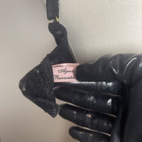Agent Provocateur Fifi Bra 36D Black Pink Lace Underwire Balconette Luxury Bra
