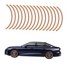 16PCS Reflective Car Wheel Rim Stickers, Car Wheel Decorative Stripe Orange