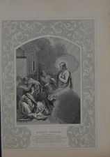 Antique Religious Art Paul's Vision 1860 Christianity History