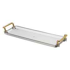 12" x 3.9" Modern Rectangular Decorative Tray Jewelry Platter Gray