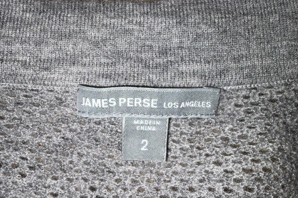 Suéter túnica James Perse lana cachemir, tejido abierto gris Foto 3 de 4