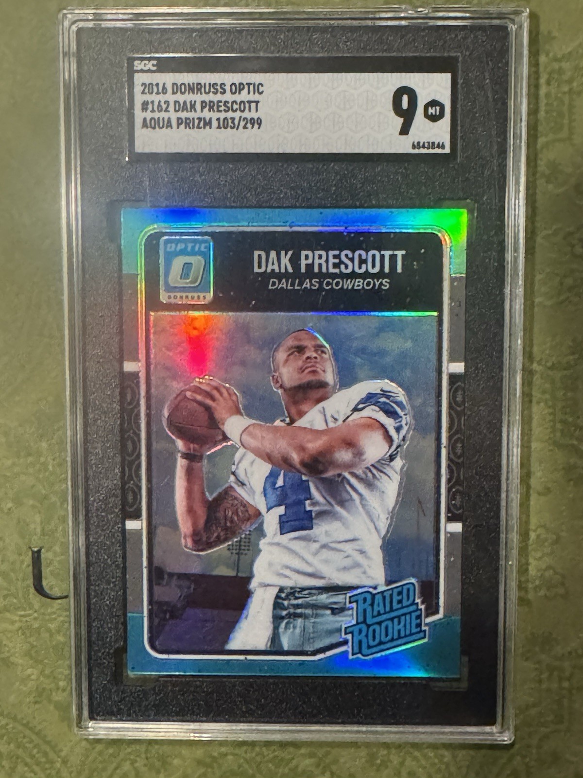 2016 Panini Donrus Optic Rated Rookie Dak Prescott Aqua /299 💎